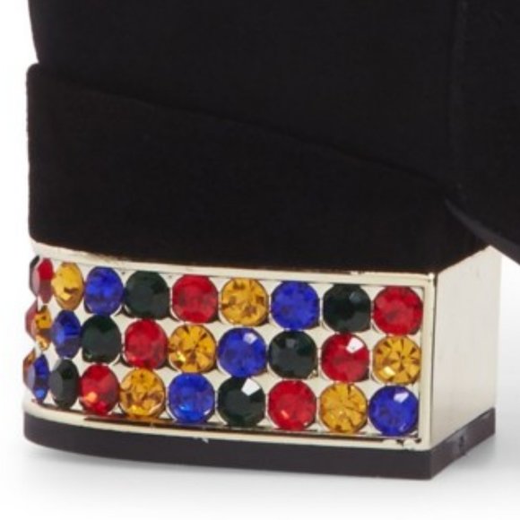 Jeffrey Campbell New OASIS STATEMENT Jewel HEEL Boot BLACK Suede NIB CHIC Womens - Picture 8 of 17